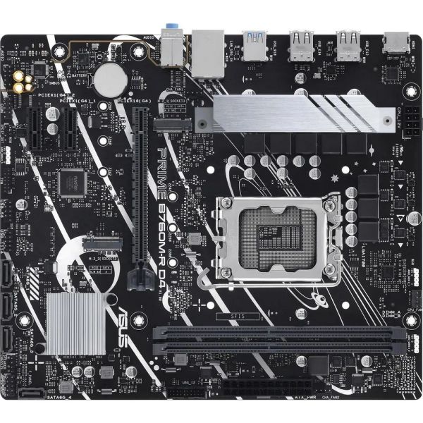 Материнская плата ASUS PRIME B760M-R D4 LGA 1700, Intel B760, mATX, Ret