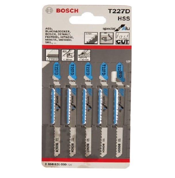 Пилка для электролобзика Bosch T227D по металлу 5 шт.