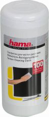 Салфетки HAMA H-R1095850 влажные для экранов в диспенсере (тубе) 100 шт. 14х20 см